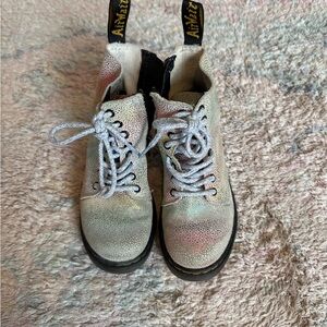 Dr. Martens Kids' White Glitter Boots